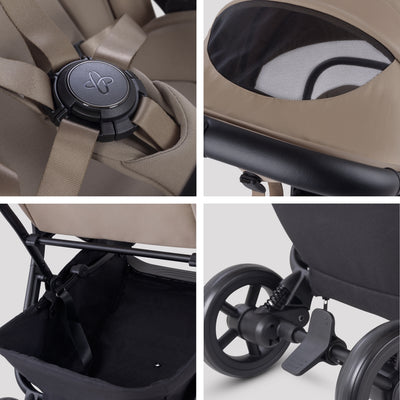 Carrinho De Bebê Compacto Silver Cross Nia Champagne - BR - Armazenamento Extra Grande e Design Premium