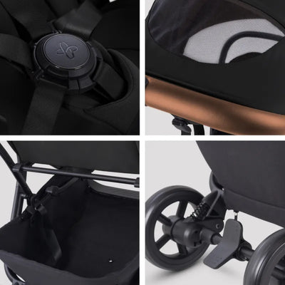Carrinho De Bebê Compacto Silver Cross Nia Onyx - BR - Armazenamento Extra Grande e Design Premium